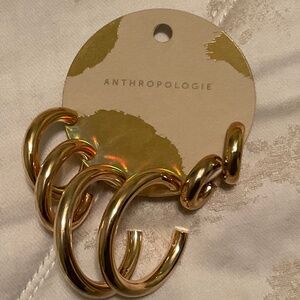 NWT Anthropology Multi Hoop Earring Set